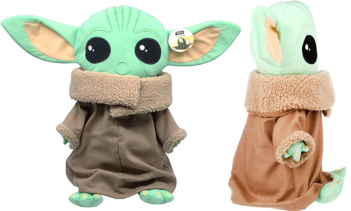 front and side baby yoda plush