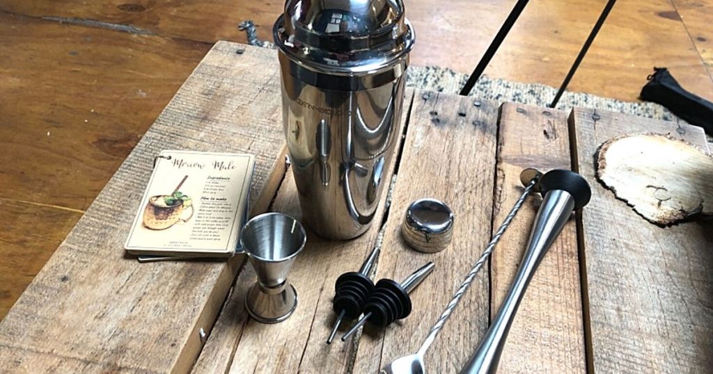 bar shaker set on wood table