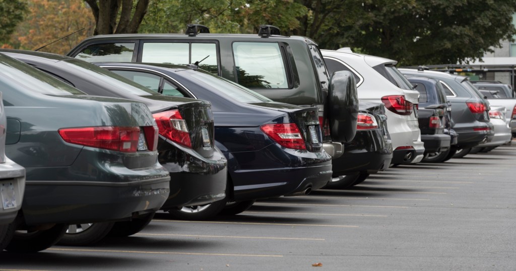 cars in parking lot