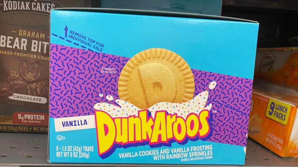 dunkaroos snacks on shelf