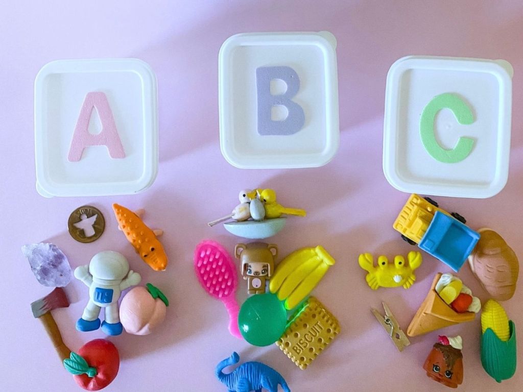 storage container lids with A B and C on them