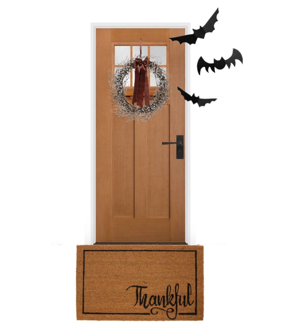 graphic of front door with fall decor