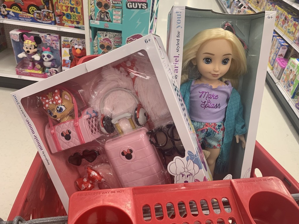 Disney-inspired doll and accesories in Target cart