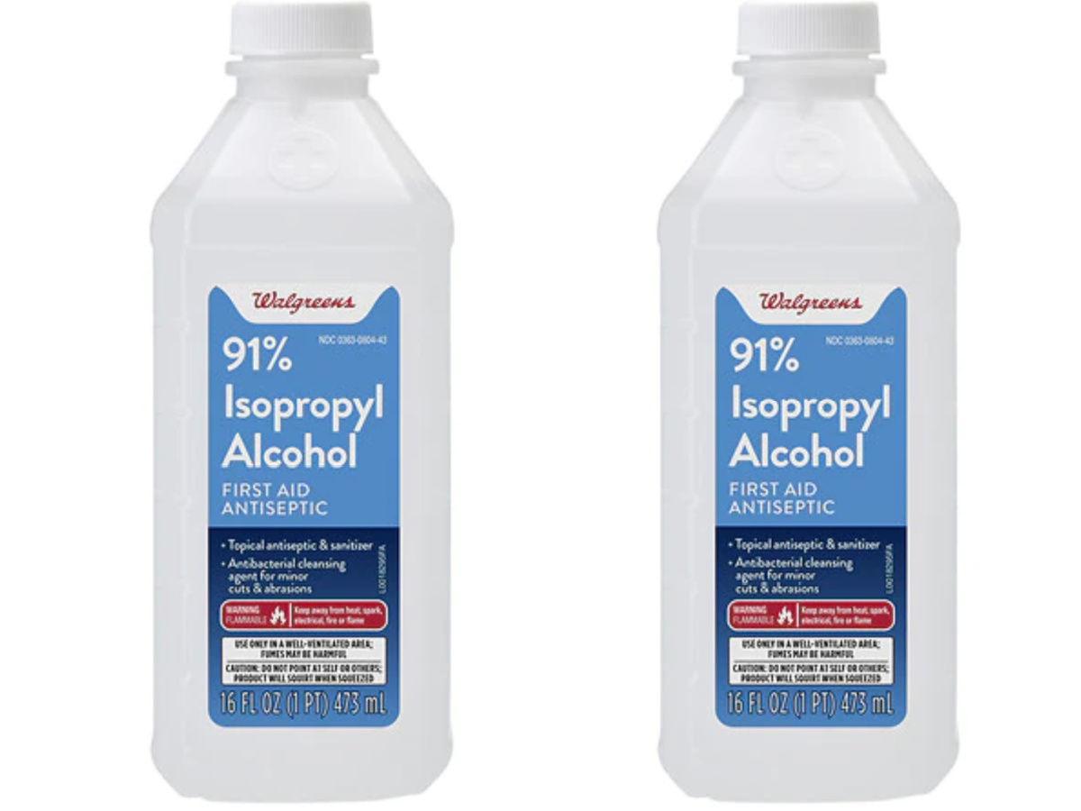 2 bottles of Walgreens isopropyl alcohol