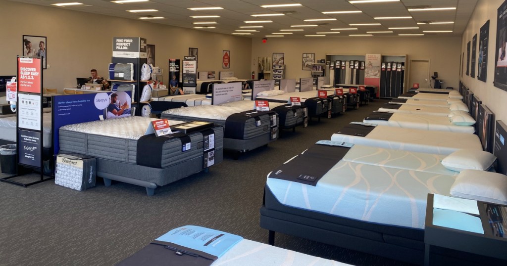 many mattresses in mattress firm store