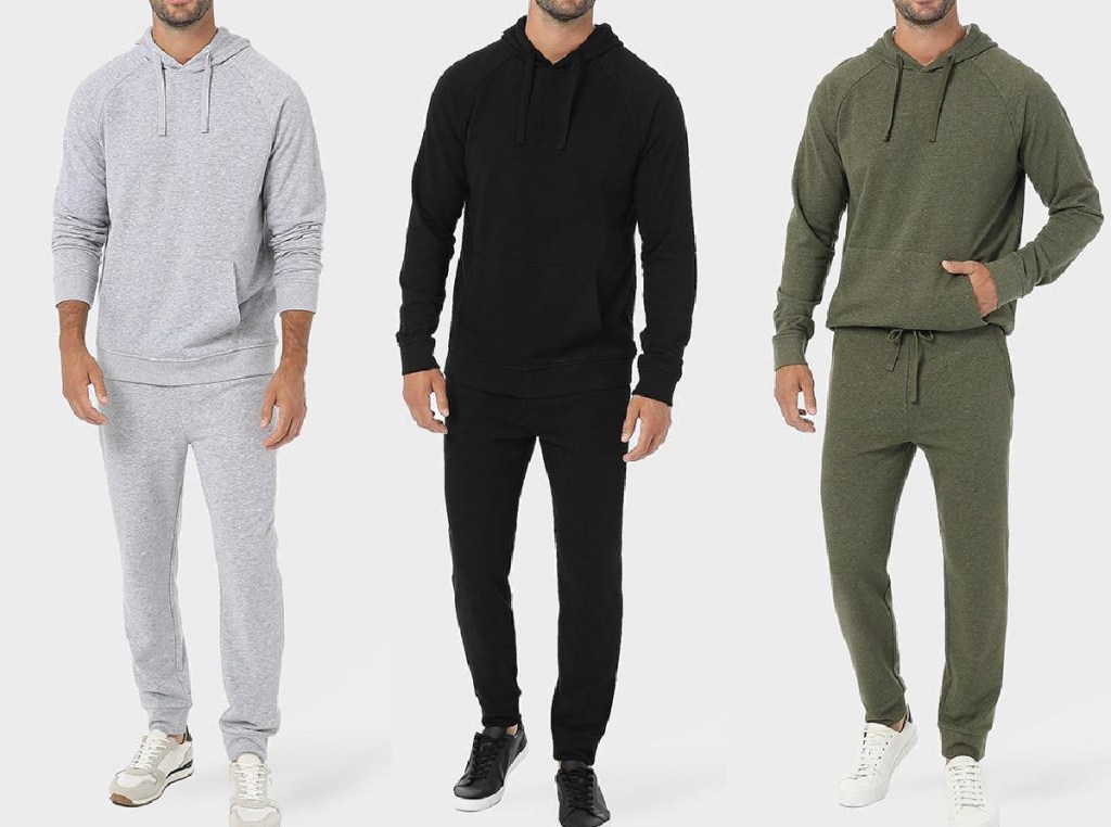32 Degrees Men's Cotton Terry Pullover Crew & Jogger Set