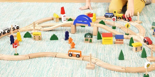 Wooden Train 102-Piece Set Just $32 Shipped on Woot.com (Regularly $50)