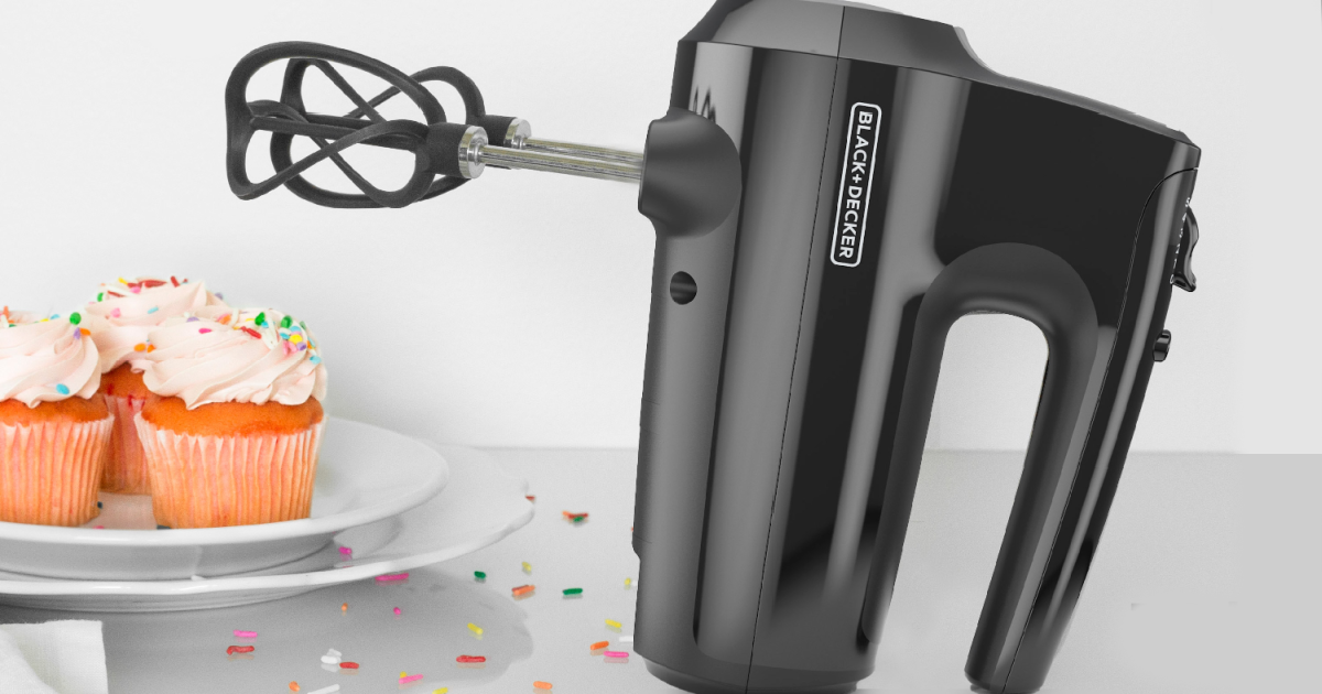 Black Decker hand Mixer on kitchen counter