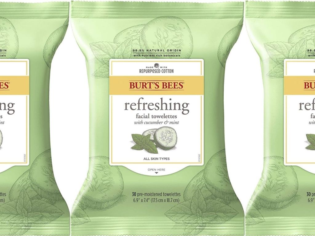 3 packs of Burt'sBees Towelettes