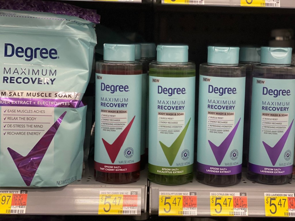 Degree Maximum Recovery Body Wash & Soak 16oz Bottle