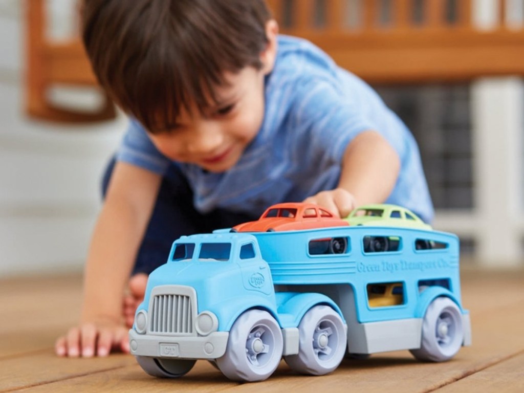 Green Toys Car Carrier with Cars