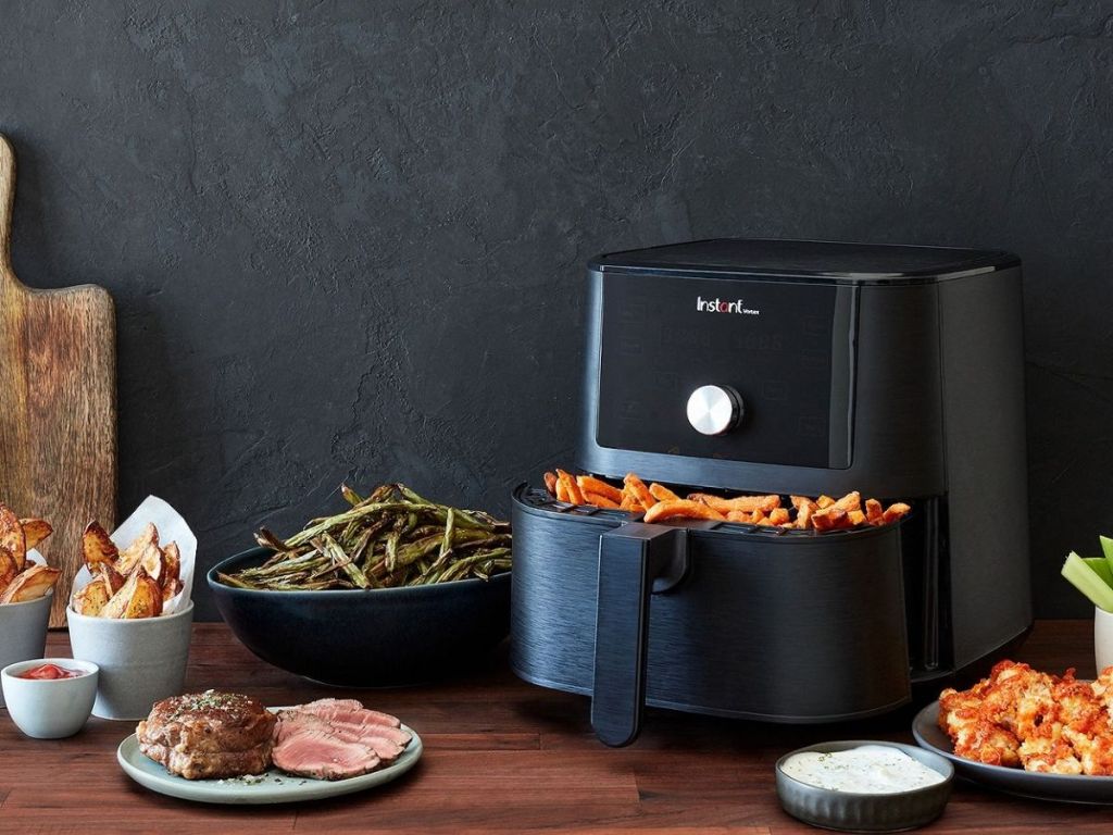 Instant Pot vortex air fryer filled with fries