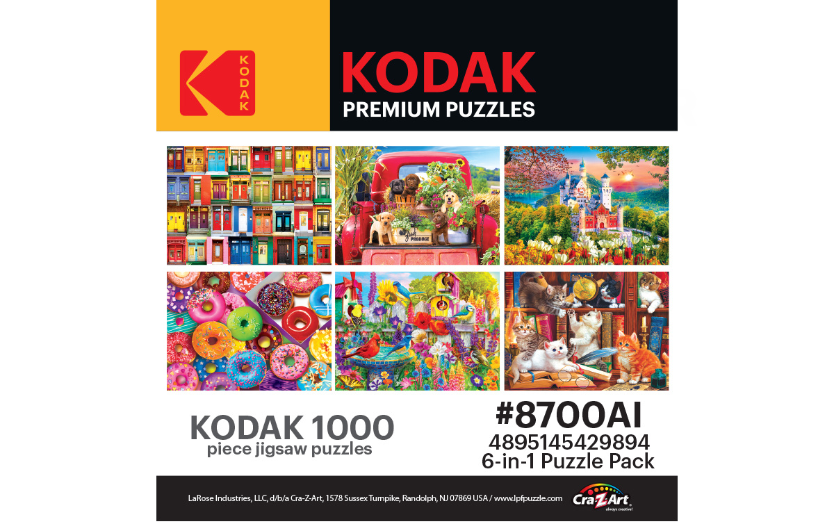 Kodak 6-in-1 1000-Piece Jigsaw Puzzles Pack - Cats and dogs