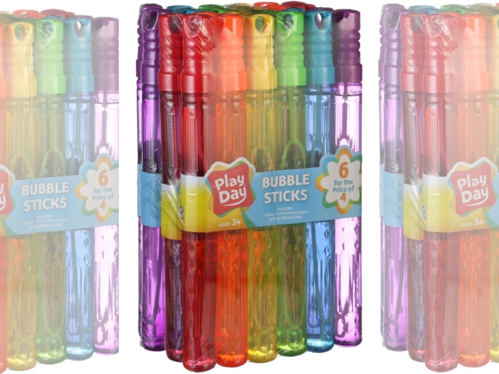 4 packs of play day bubble sticks