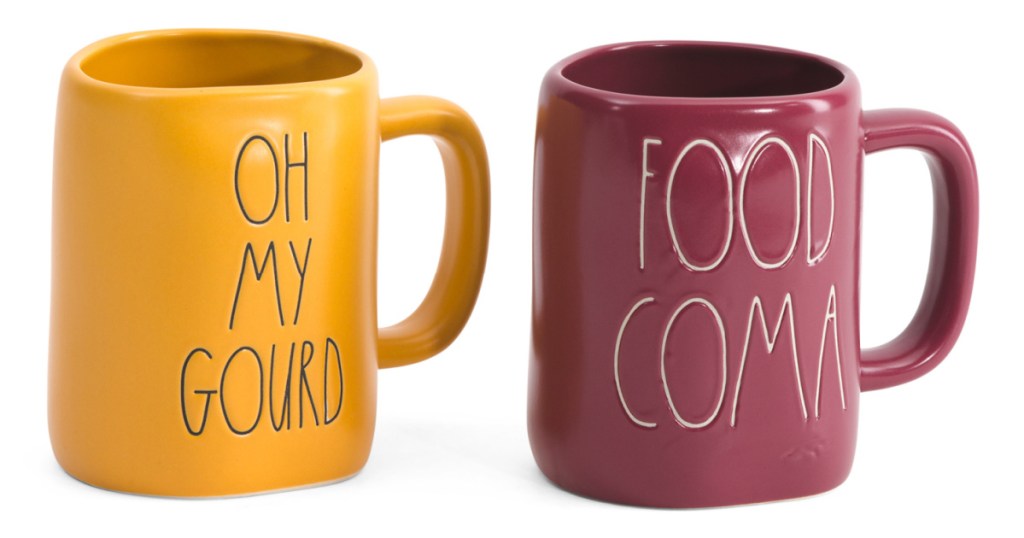 Rae Dunn 2pc Oh My Food Coma Mug Set