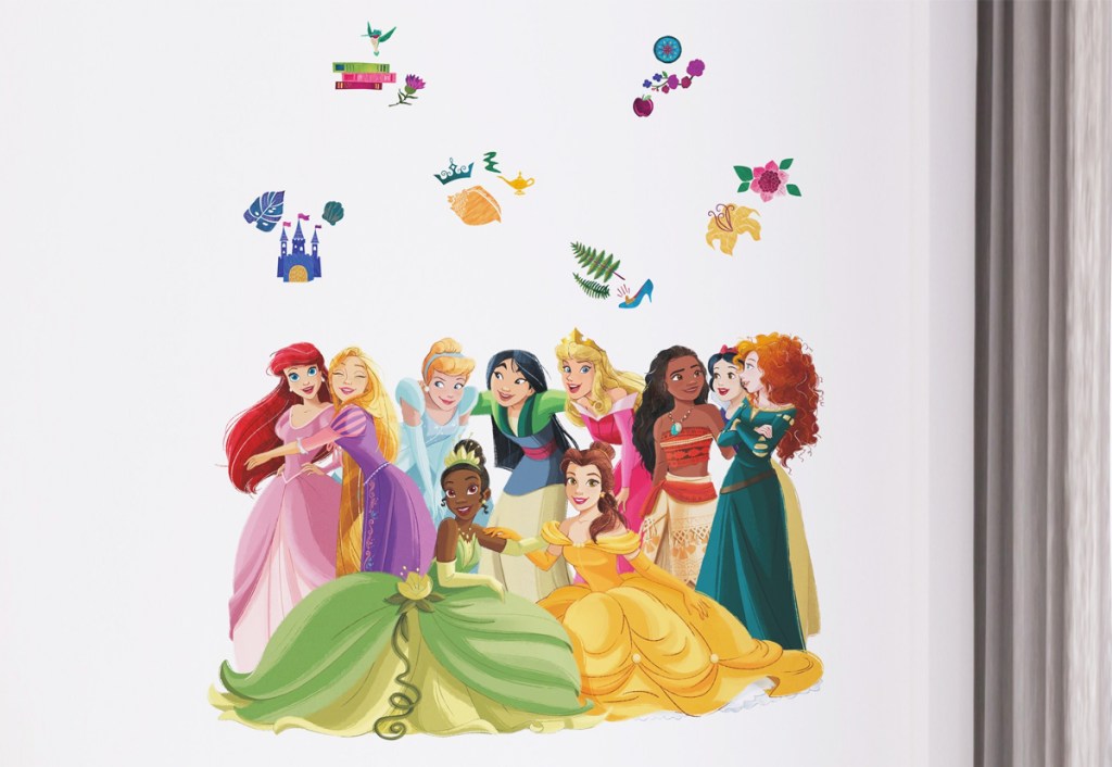 disney princess decal on bedroom wall