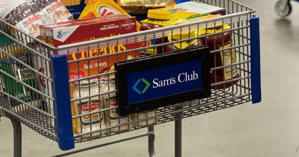 Sam's Club cart full of groceries