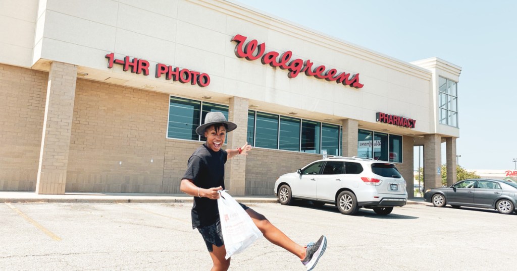 Woman in Walgreens parking lot