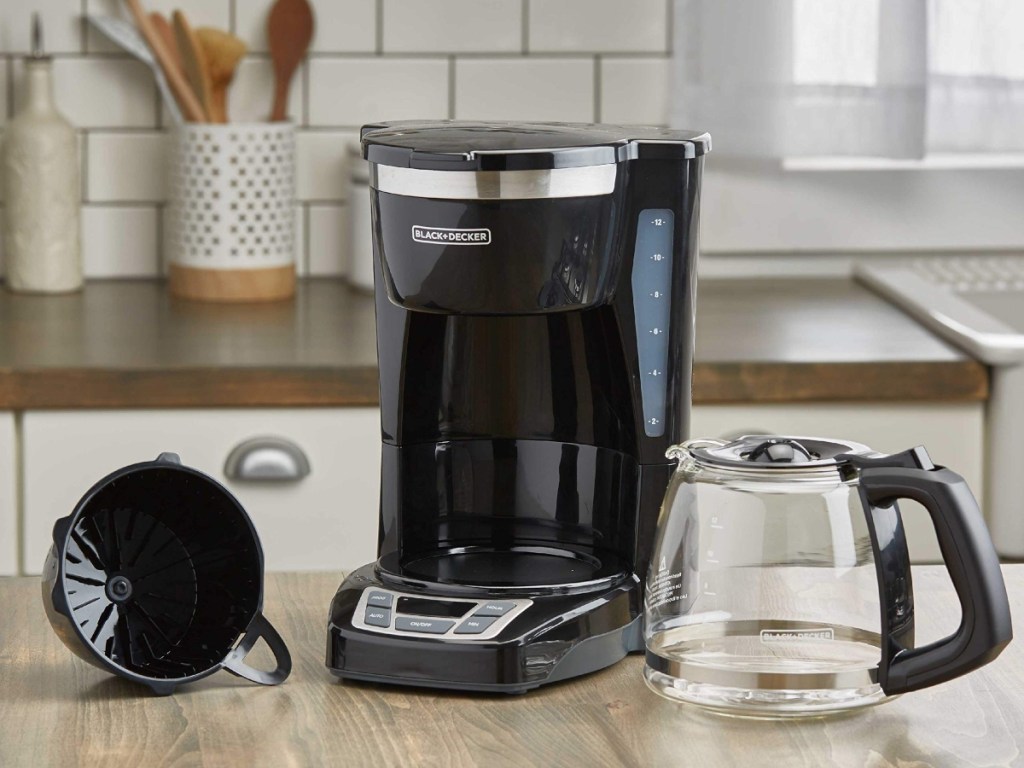 components of a Black + Decker coffee pot