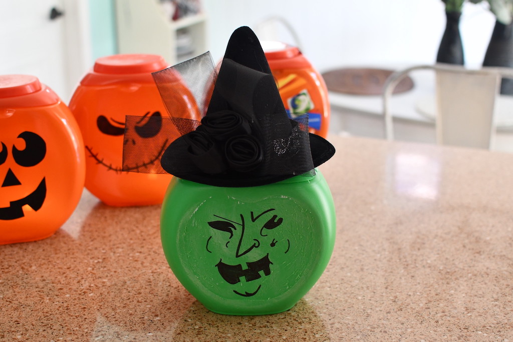 gain laundry detergent container made into witch 