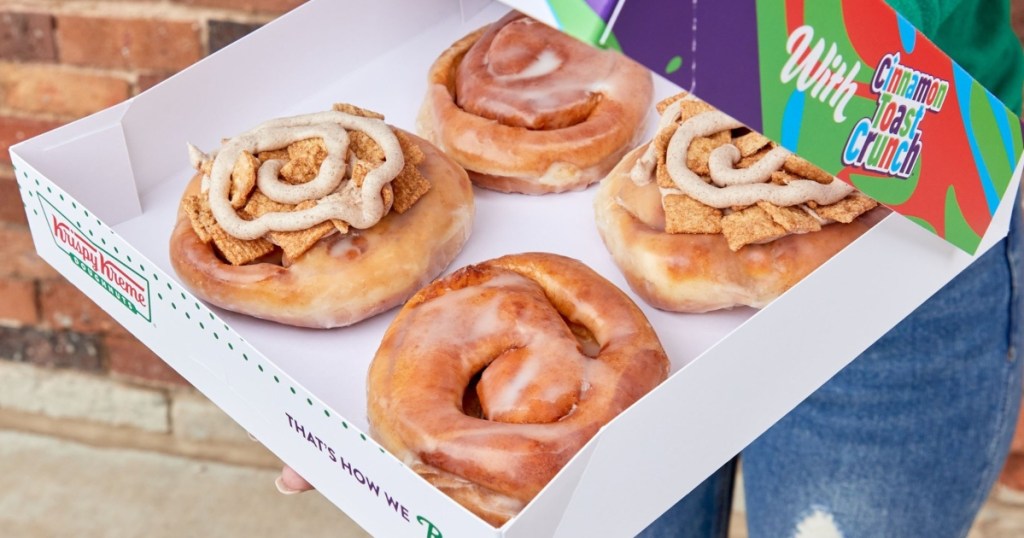 box of cinnamon rolls from Krispy Kreme