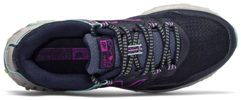 top of new balance trail shoes in purple