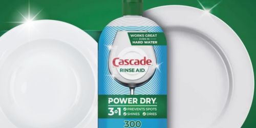 Cascade Dishwasher Rinse Aid 30oz Bottle Just $7 Shipped on Amazon | Over 11,000 5-Star Reviews!