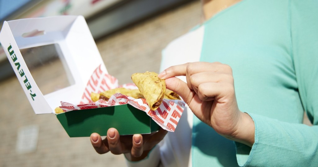 holding mini-tacos-from-7-eleven