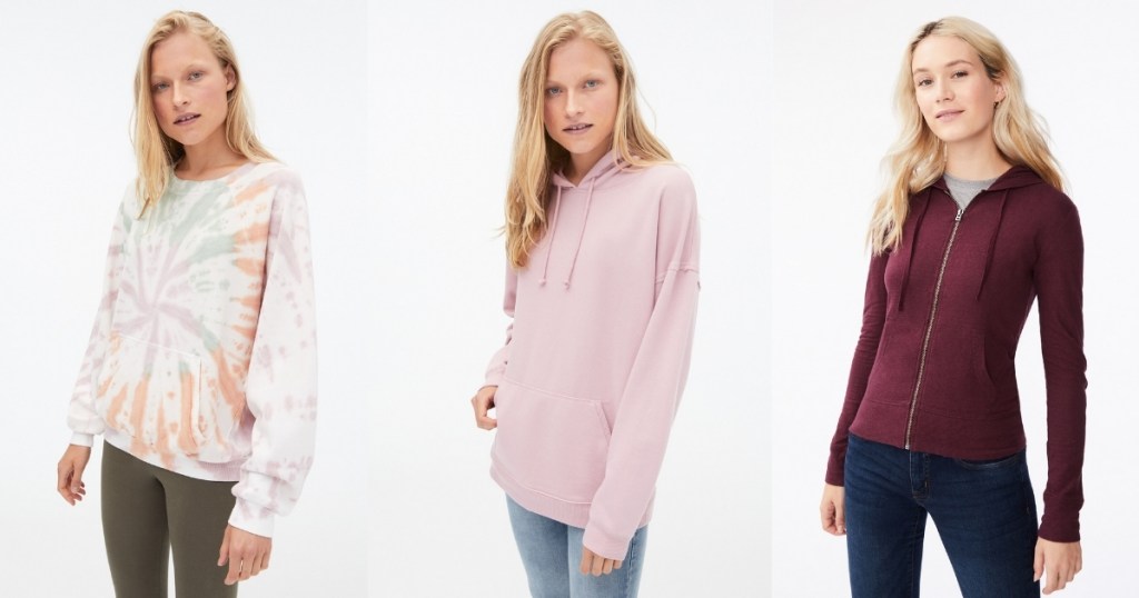 three women's sweatshirts from aeropostale