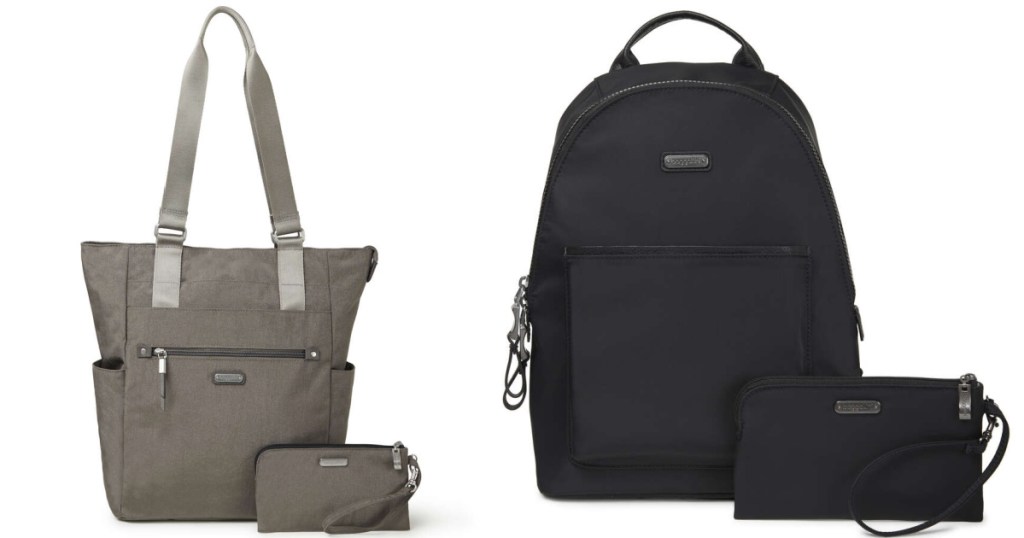 gray baggalini and black baggalini