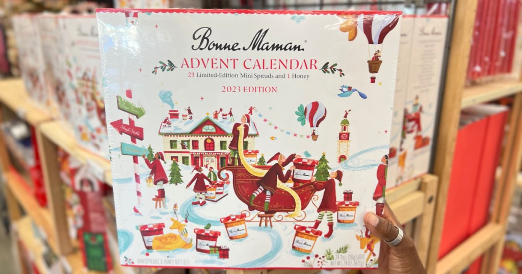 Bonne Maman Fruit Spreads and Honey 2023 Advent Calendar inside world market store