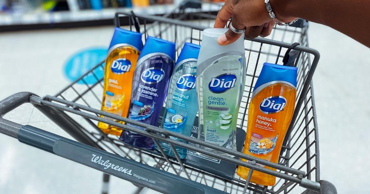 dial body washes in walgreens cart