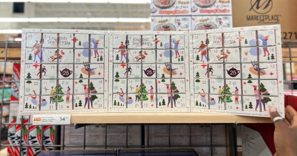 English tea shop advent calendar on cost plus store shelf