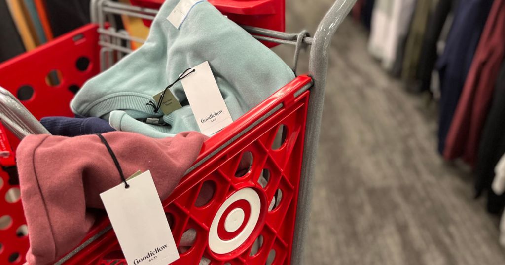 sweaters in red cart 