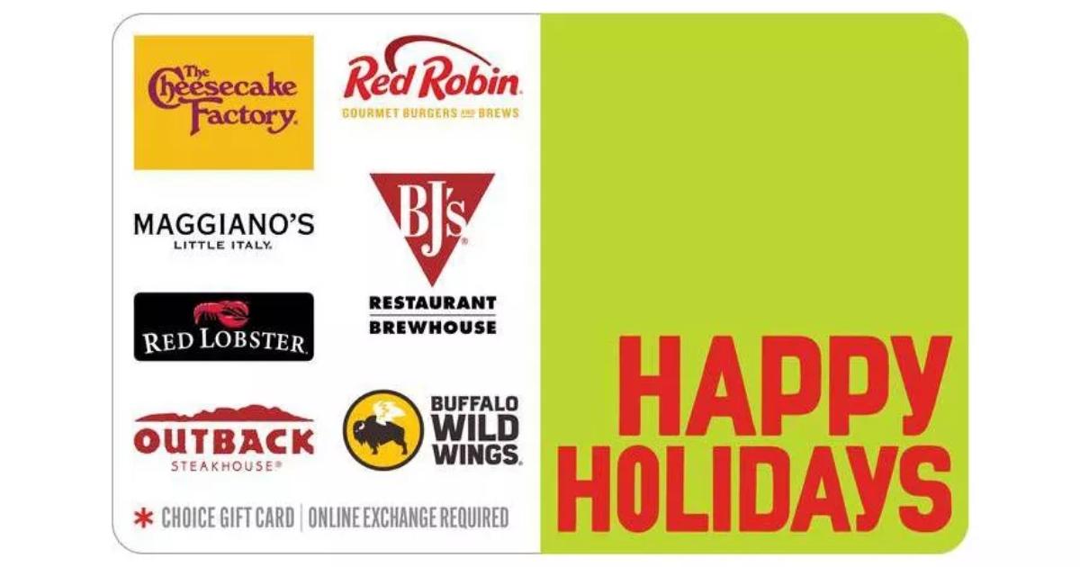 happy holidays dining egift card