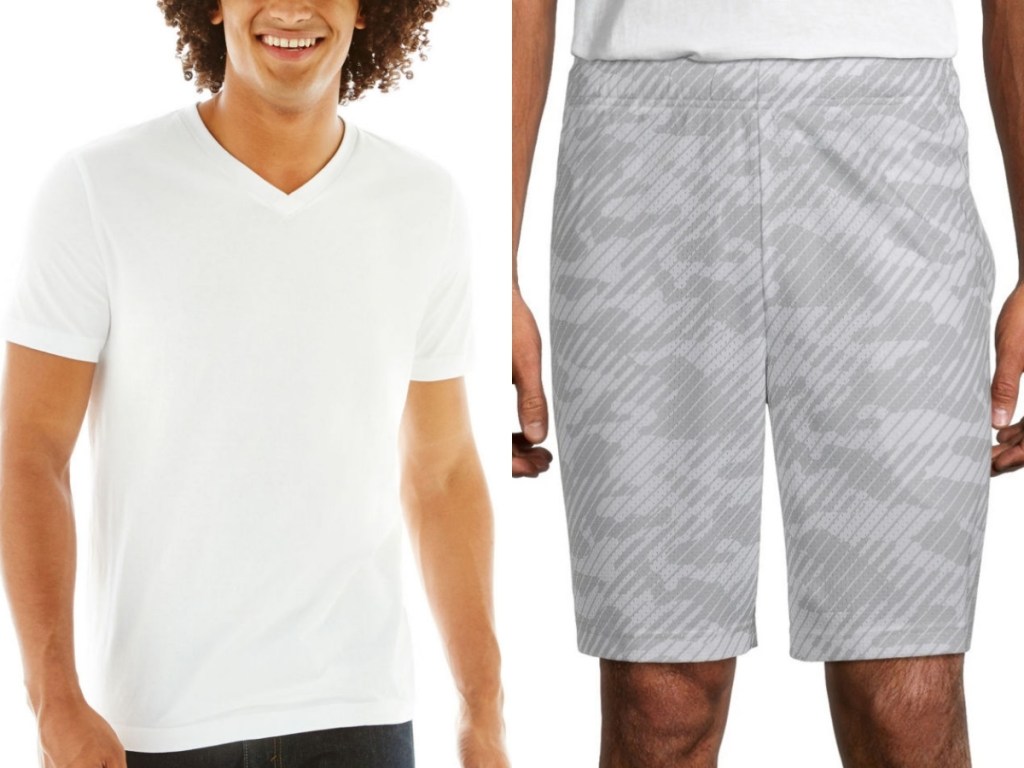 jcpenney men's tee and shorts