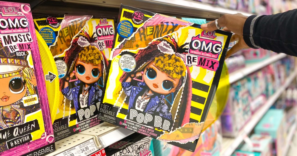 music-themed fashion doll on store shelf