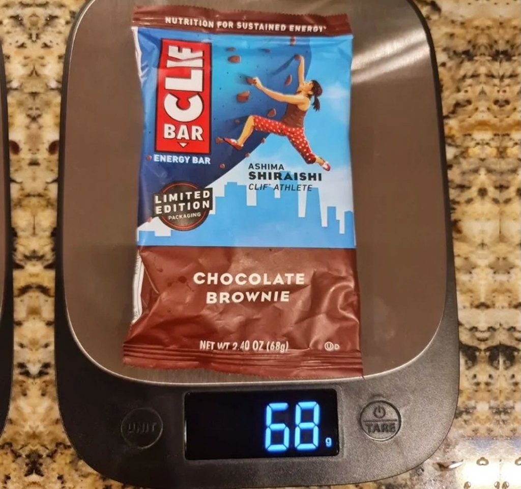 clif bar on food scale