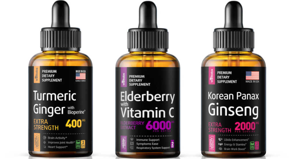 three bottles of drops