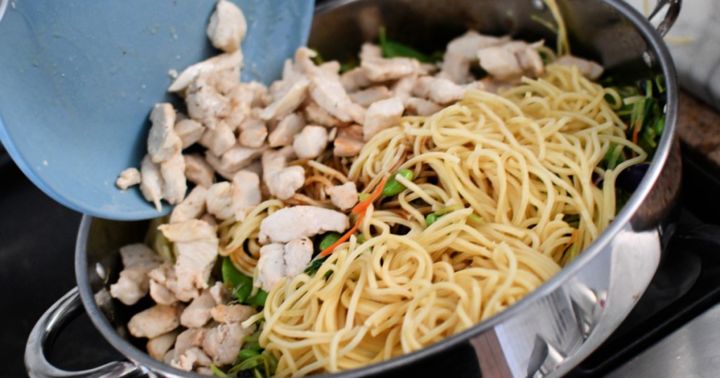 adding chicken back to chow mein