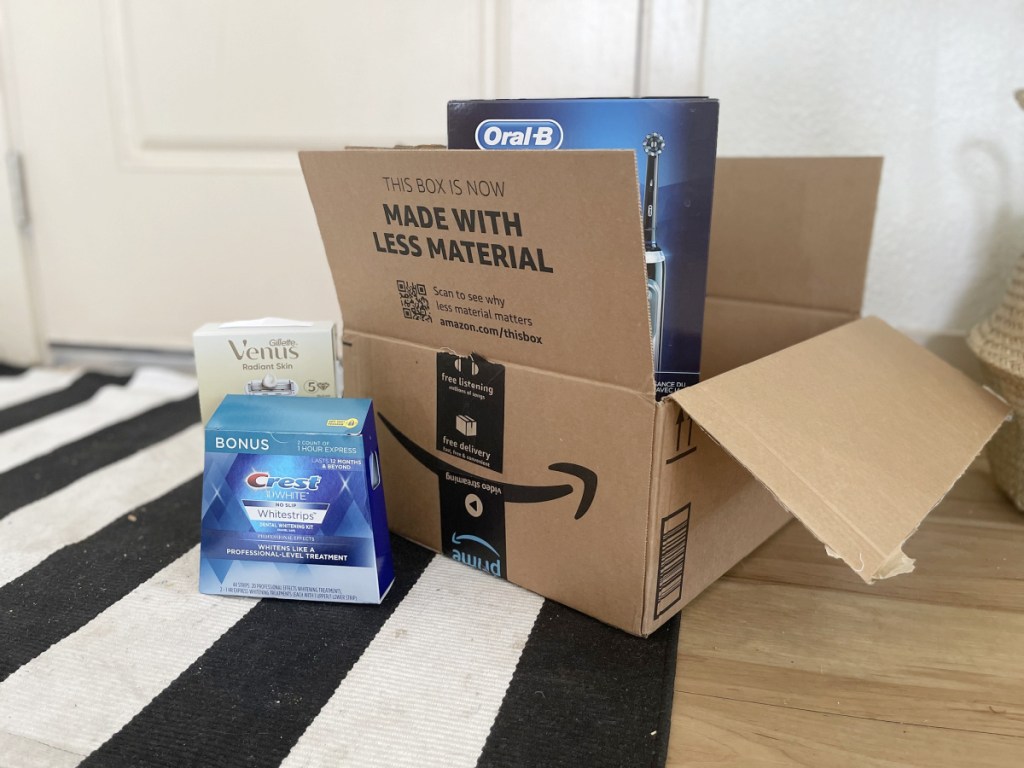 amazon box w: P&G products