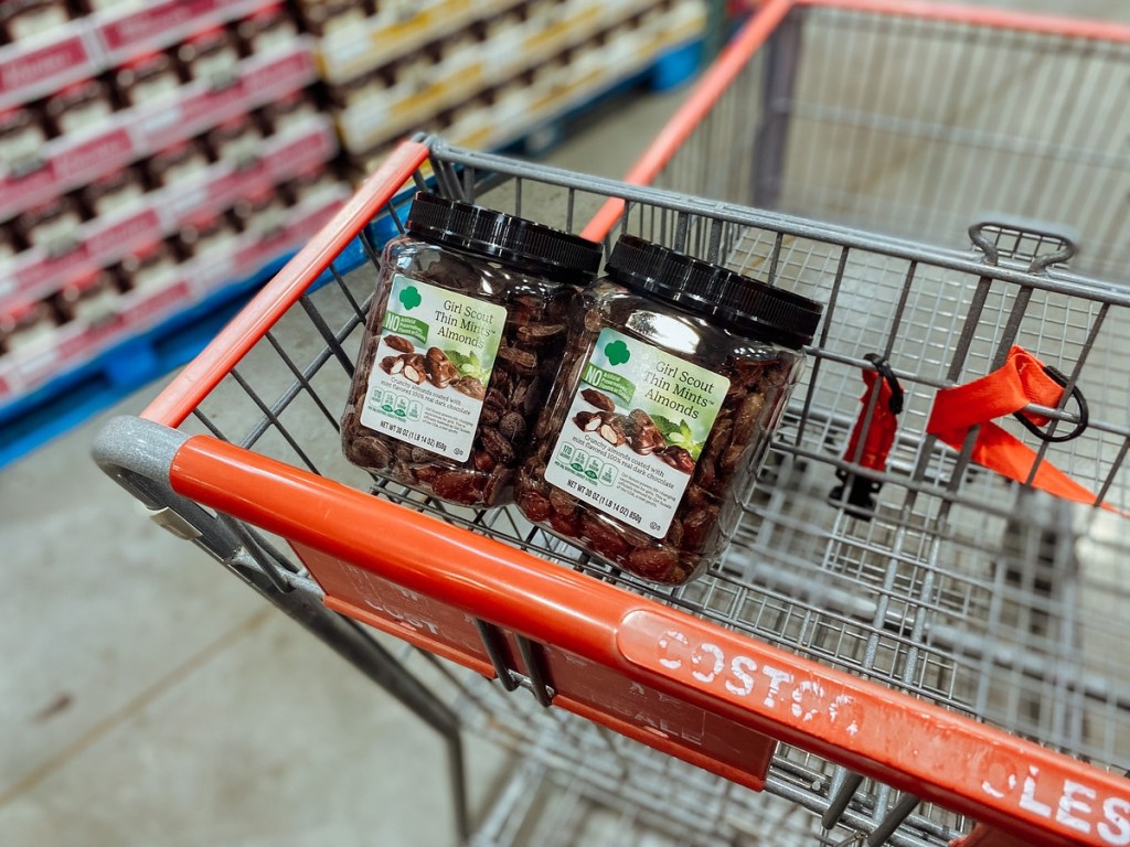 thin mint almonds in Costco cart