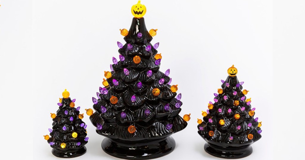 ceramic halloween tree set 