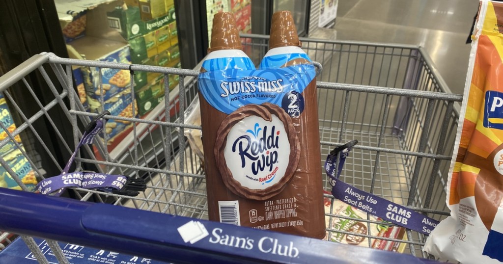 Swiss Miss Reddi Wip in Sam's Club cart