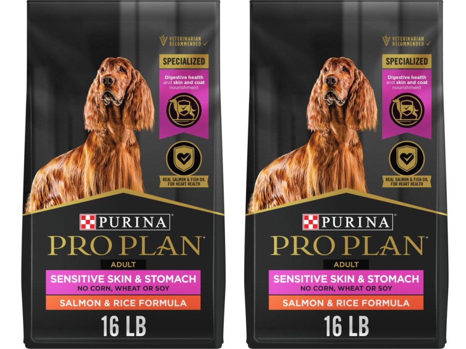 two stock images of dog food 16lb bag