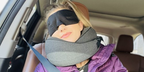 Memory Foam Travel Neck Pillow Bundle Just $8.83 Shipped on Amazon | Includes Eye Mask, Earplugs & More