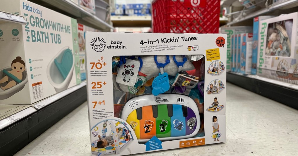 Baby Einstein Kickin' Tunes in front of Target cart