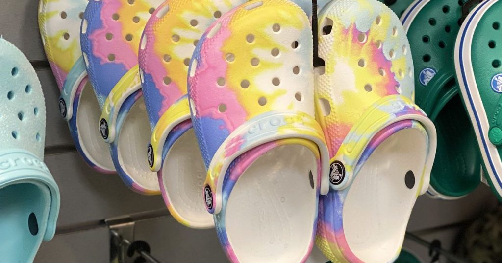 tie dye kids crocs