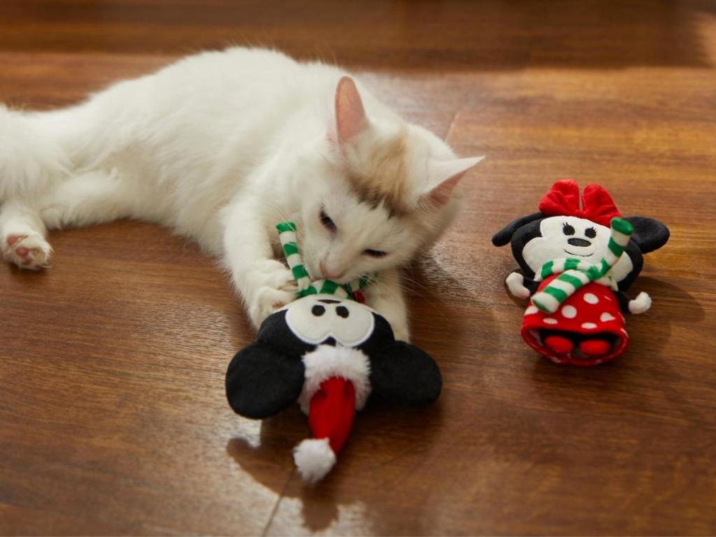 cat with mickey and minnie plush cat toys with catnip