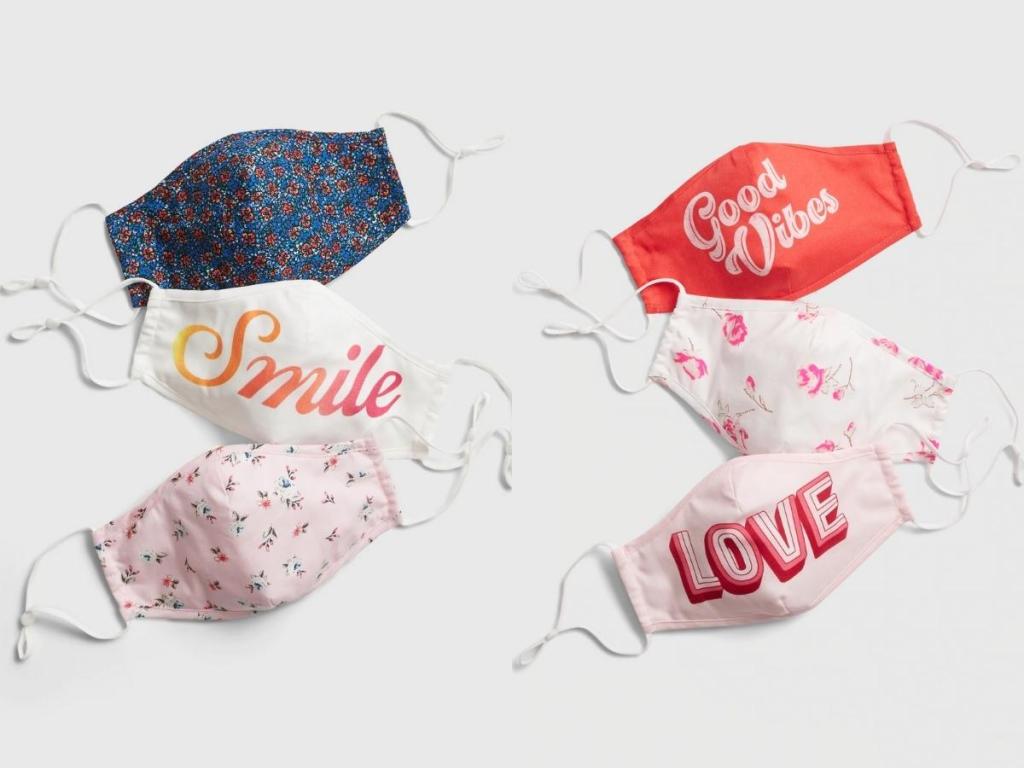 gap pink floral face mask 3 packs